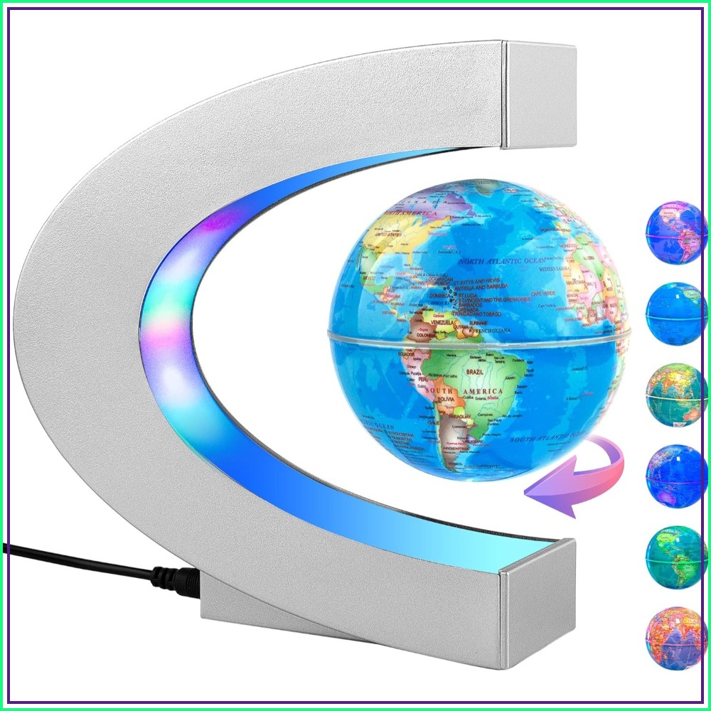Office Tech For Men - Magnetic Levitating Globe with LED Light,