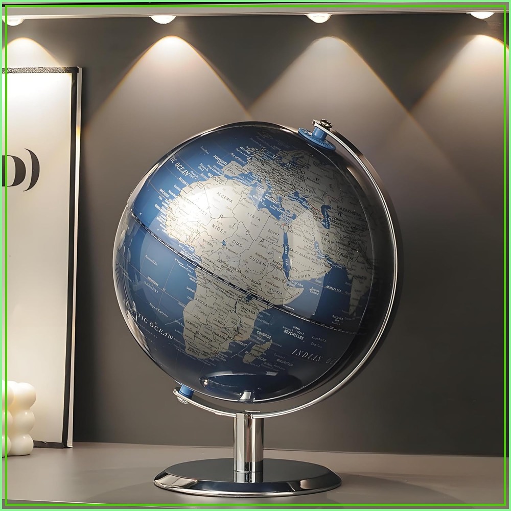 Office Tech For Men - 8 Inch World Globe with Stainless