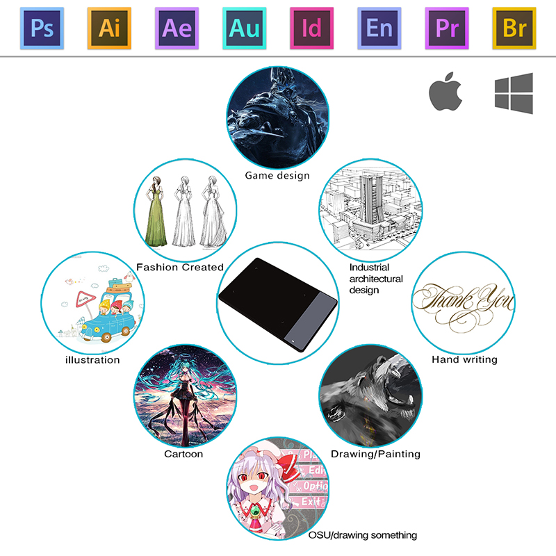 HUION 420 Graphics Tablet OSU  - Drawing Pad Signature review and price