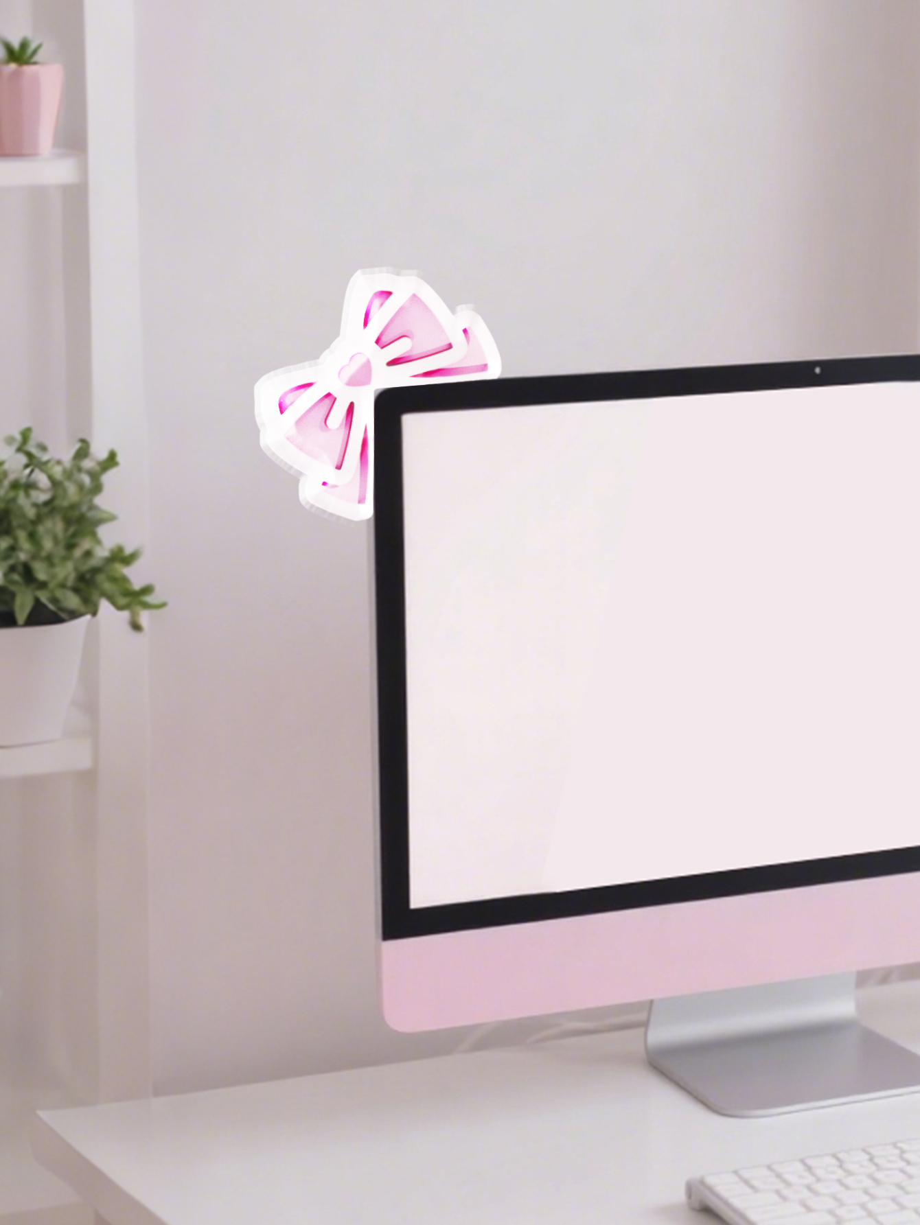 Kawaii Bow Monitor Decor Pink  - Office Technologies review and price