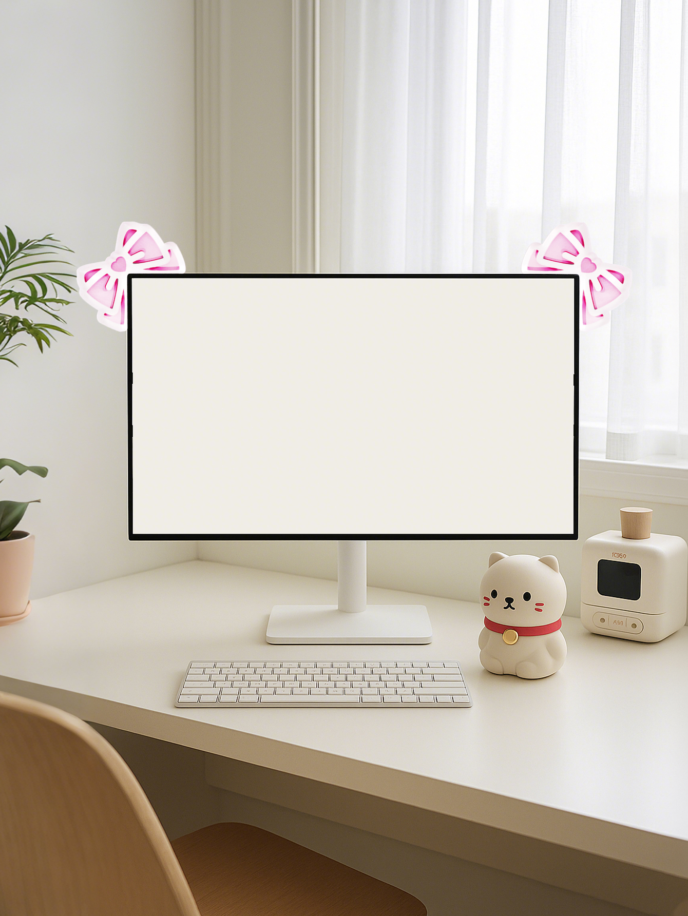Kawaii Bow Monitor Decor Pink  - Office Technologies review and price